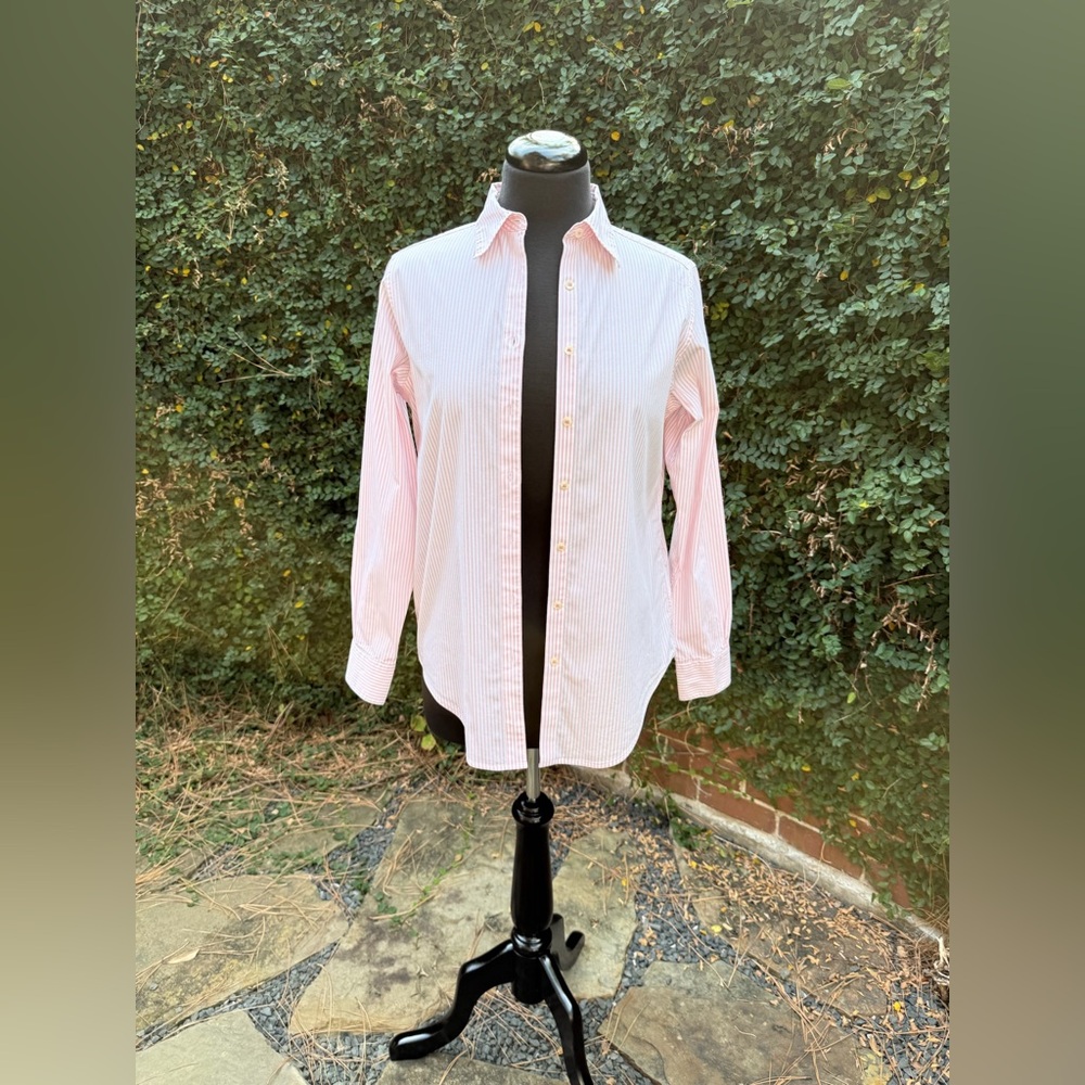 Brooks Brothers Pink and White Striped Casual Shirt